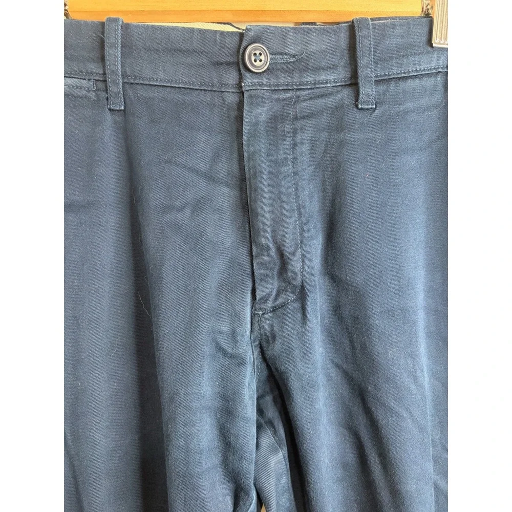J Crew Re-Imagined Navy Blue Stretch Cotton Chino Pants Mens 35x33 Slim Straight